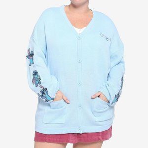 Hot Topic Disney Lilo & Stitch Embroidered Sleeve Girls Cardigan Size XL NWT